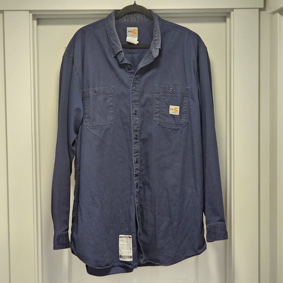 Carhartt Other - Carhartt FR Shirt Mens XLT Extra Large Tall Navy FRS159 DNY Flame Resistant Work